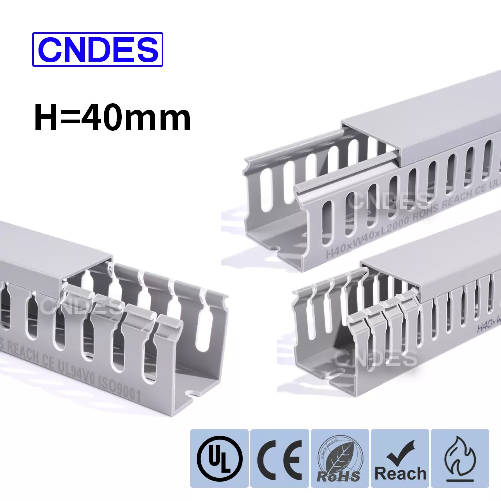 ท่อรางน้ำ PVC ความสูง 40 มม. Slotted