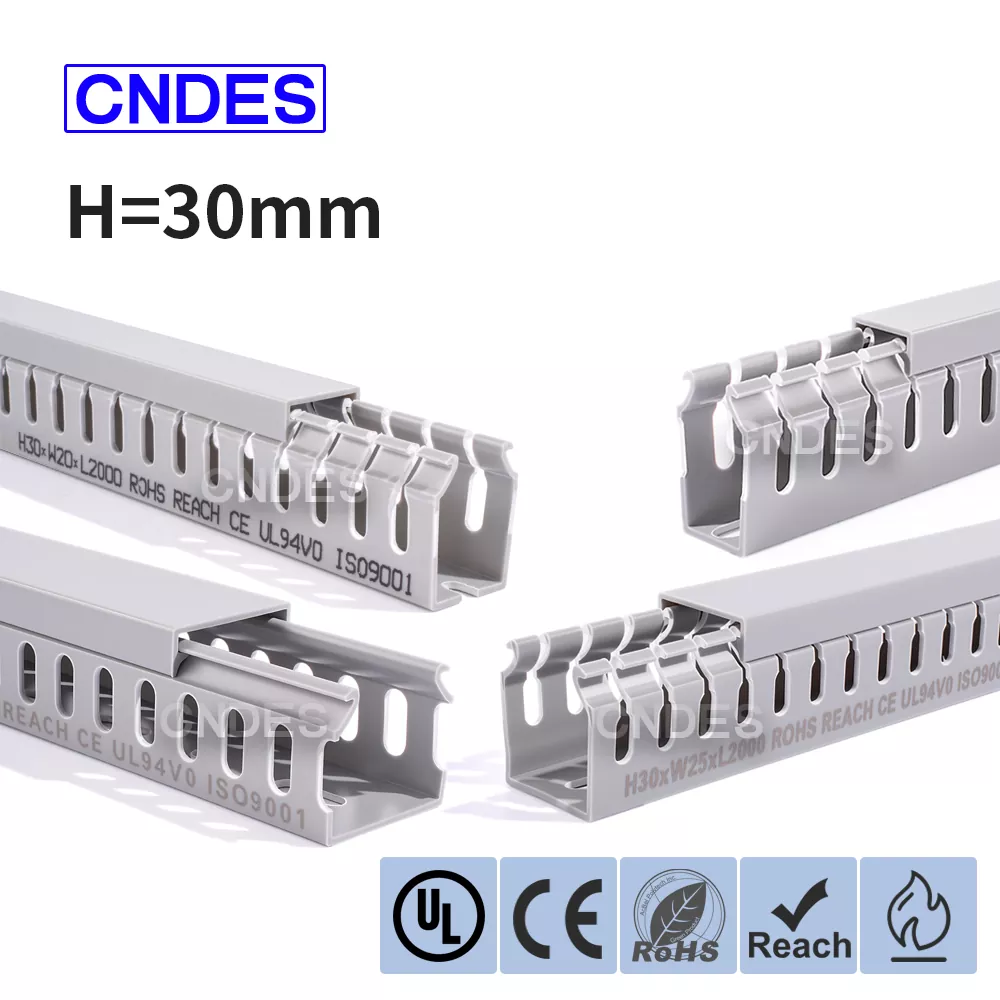 ท่อจัดการสายเคเบิล PVC ความสูง 30 มม. Slotted